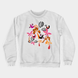 Exotic birds and trees Crewneck Sweatshirt